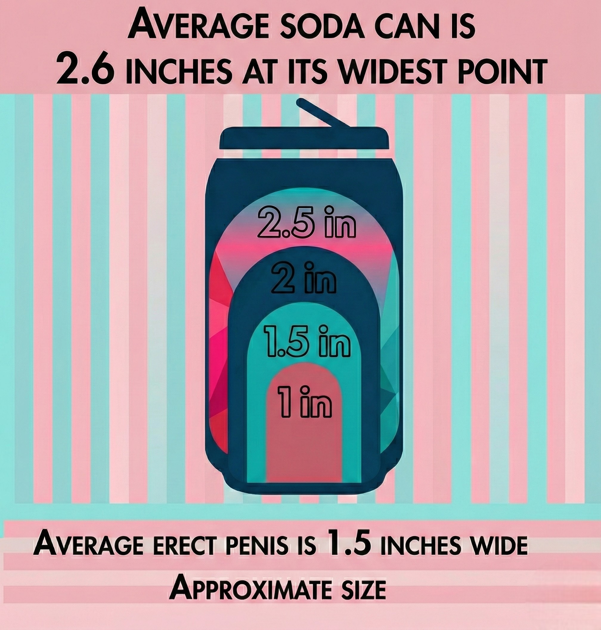 Visual guide comparing dildo diameter with everyday objects
