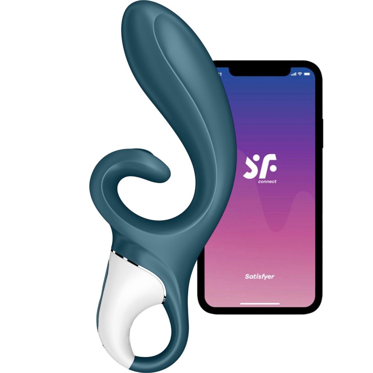 Satisfyer Hug Me App Controlled Rabbit Vibrator, Blue