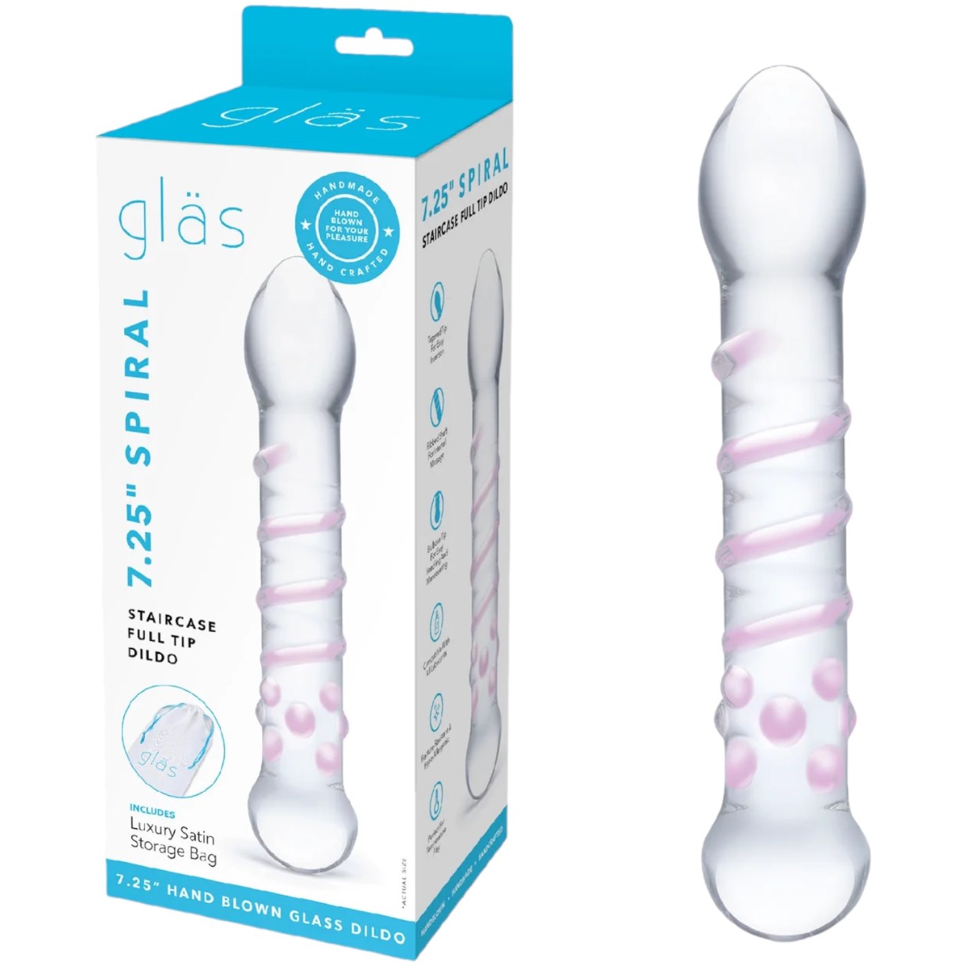 Glas Spiral Staircase Full Tip Double-Ended Dildo 7.25 Inch