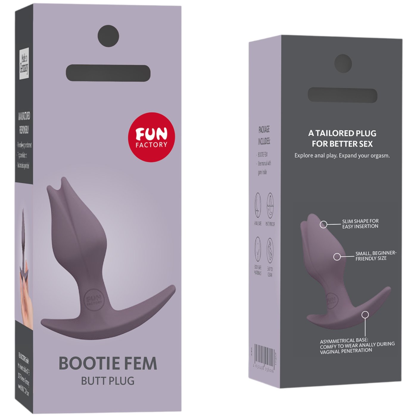 Fun Factory Bootie Fem Silicone Anal Plug Dark Taupe