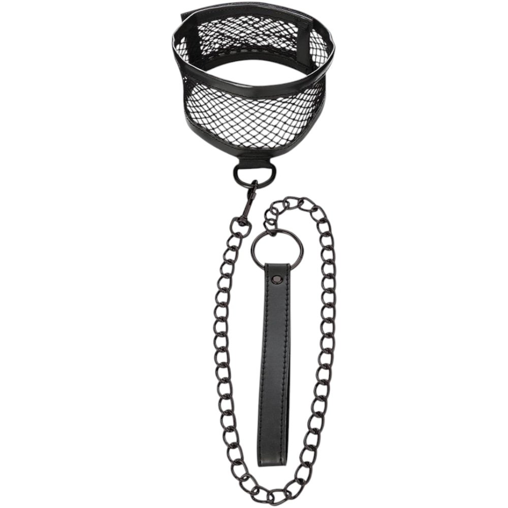 S&amp;M Fishnet Collar &amp; Leash