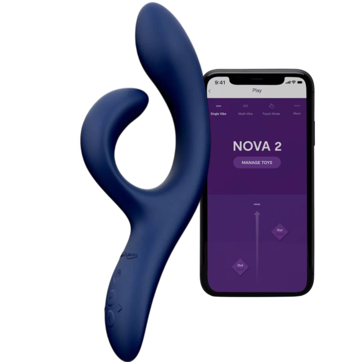 We-Vibe Nova 2 App Controlled Rechargeable Rabbit Vibrator, Blue
