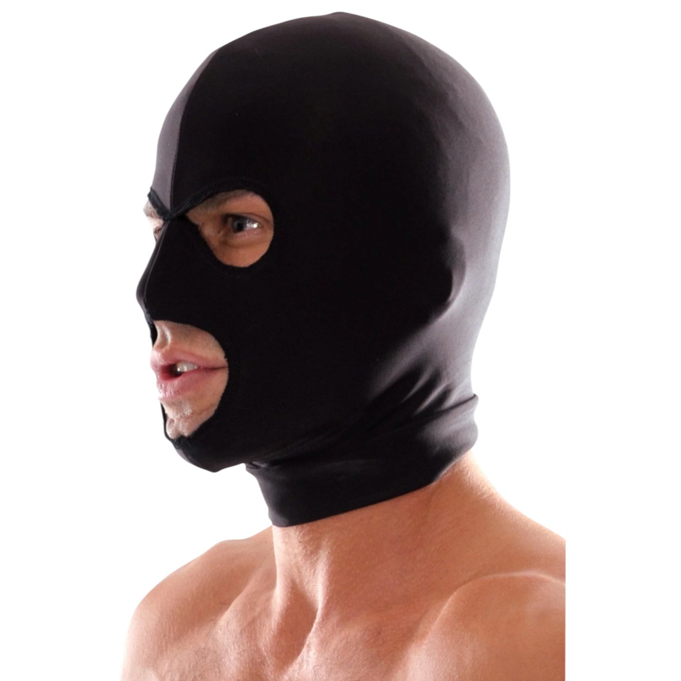Fetish Fantasy Spandex 3 Hole Black Bondage Hood