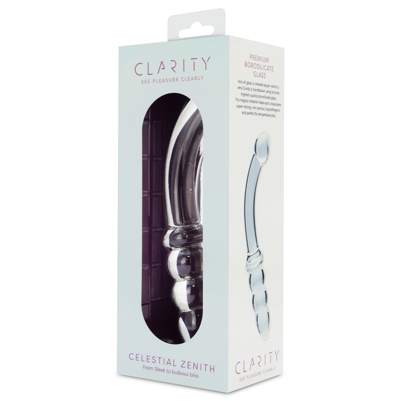 Clarity Celestial Zenith Double Ended Glass Dildo 8 Inch