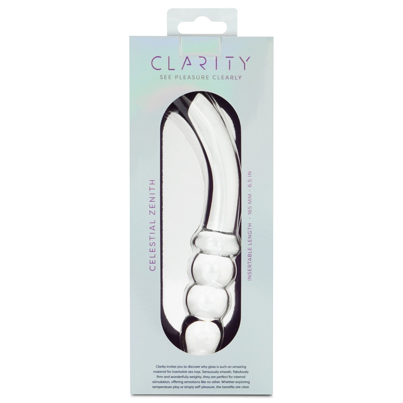 Clarity Celestial Zenith Double Ended Glass Dildo 8 Inch