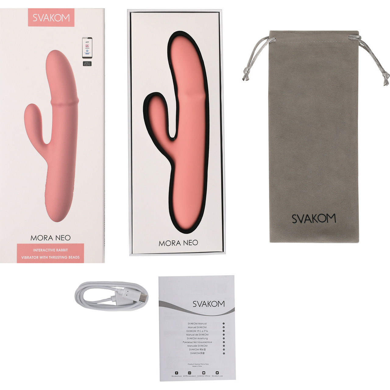Svakom Mora Neo Interactive Rabbit Vibrator with Thrusting Beads