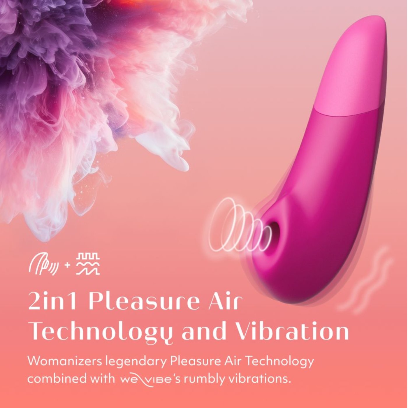 Womanizer Enhance 2-in-1 Pleasure Air Clitoral Vibrator Pink