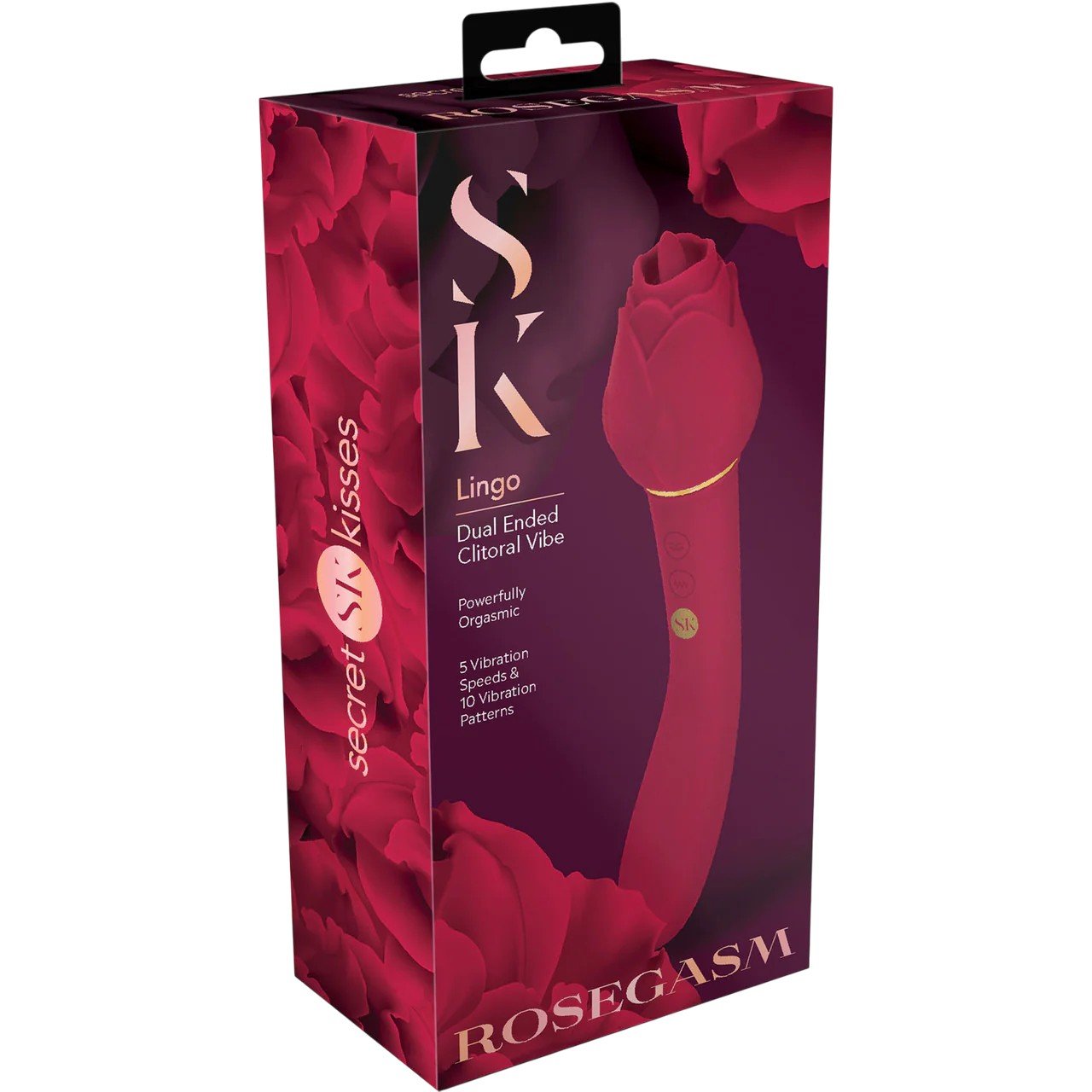 Secret Kisses Rosegasm Lingo Rechargeable Dual Ended Rose Licking Vibrator