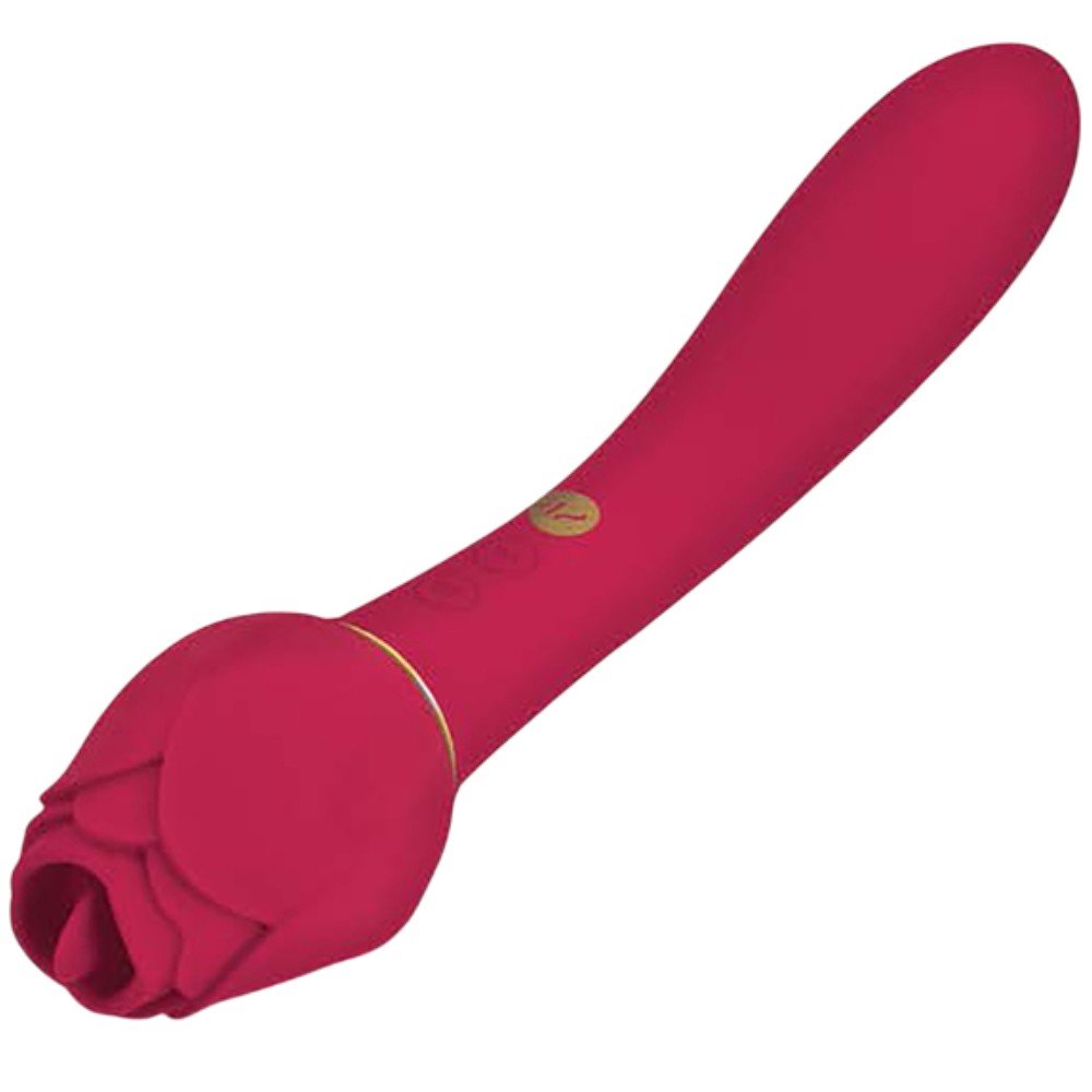 Secret Kisses Rosegasm Lingo Rechargeable Dual Ended Rose Licking Vibrator