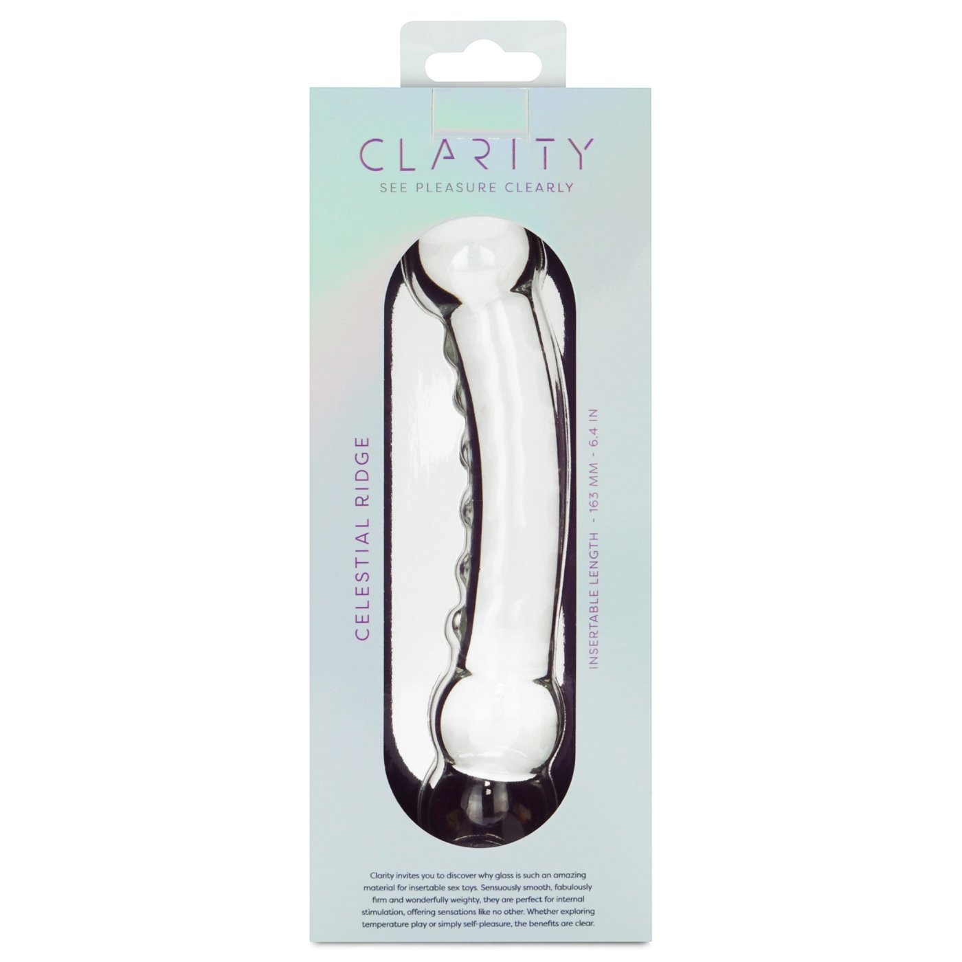 Clarity Celestial Ridge Double Ended Glass Dildo 7.7 Inch