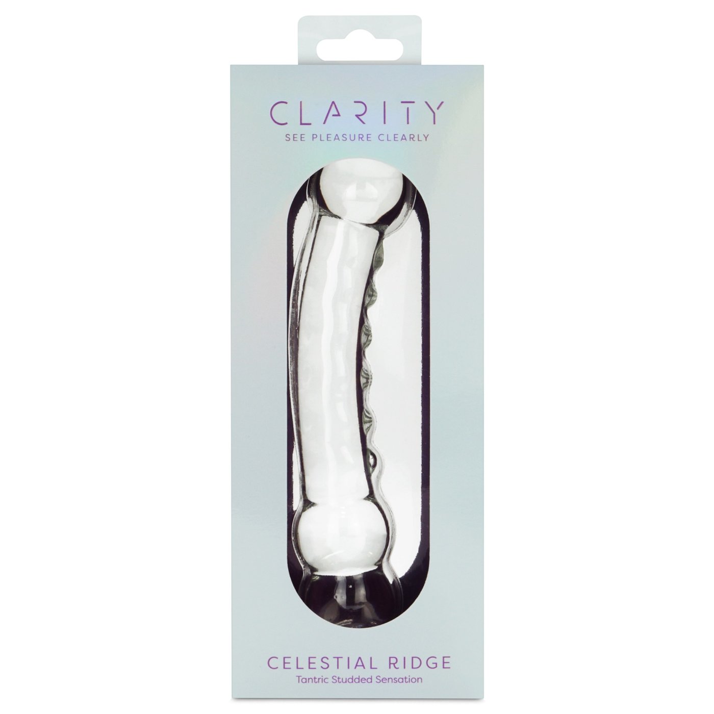 Clarity Celestial Ridge Double Ended Glass Dildo 7.7 Inch