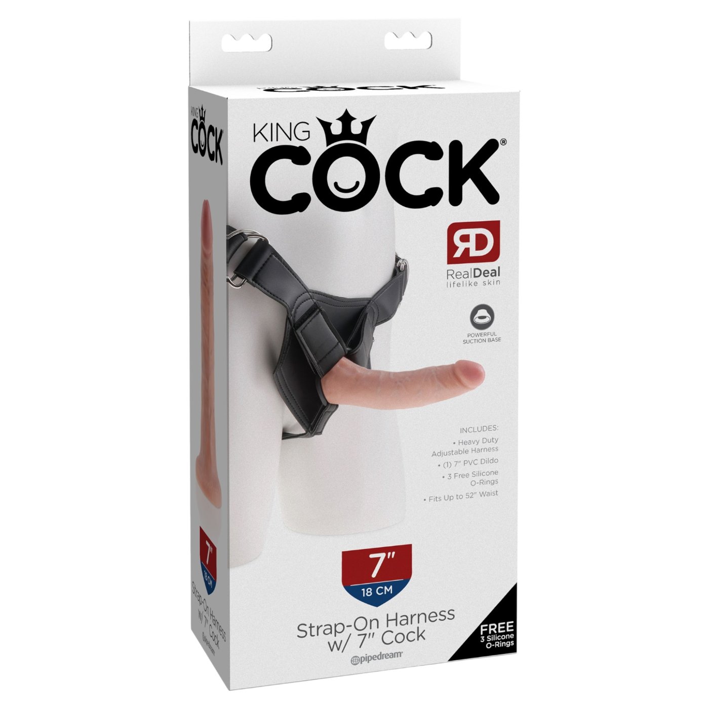 King Cock Strap On Harness with 7 Inch Cock