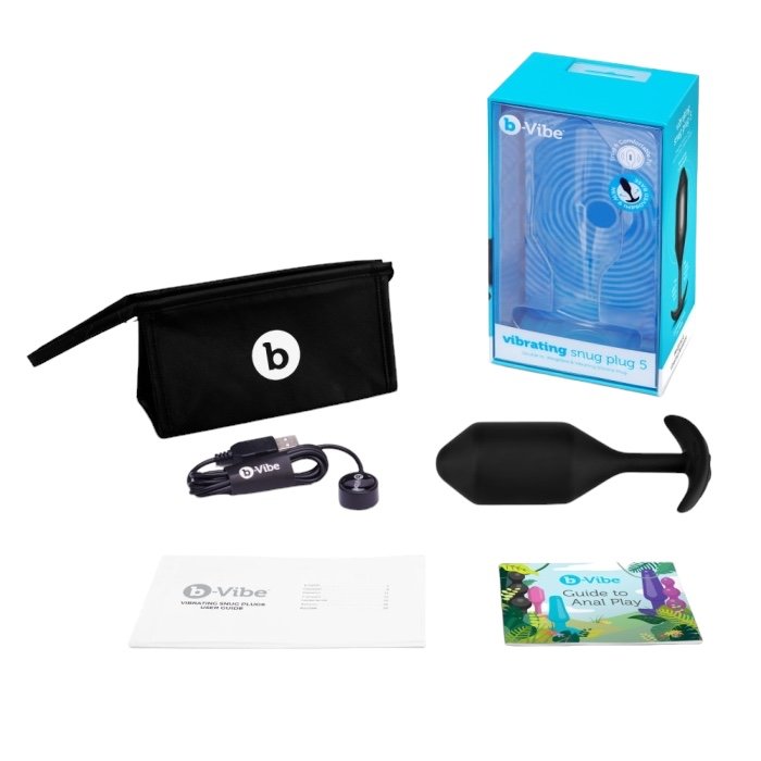 b-Vibe Vibrating Snug Plug 5 XXL Rechargeable Weighted Silicone Butt Plug 5.9 Inch