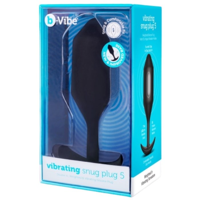 b-Vibe Vibrating Snug Plug 5 XXL Rechargeable Weighted Silicone Butt Plug 5.9 Inch