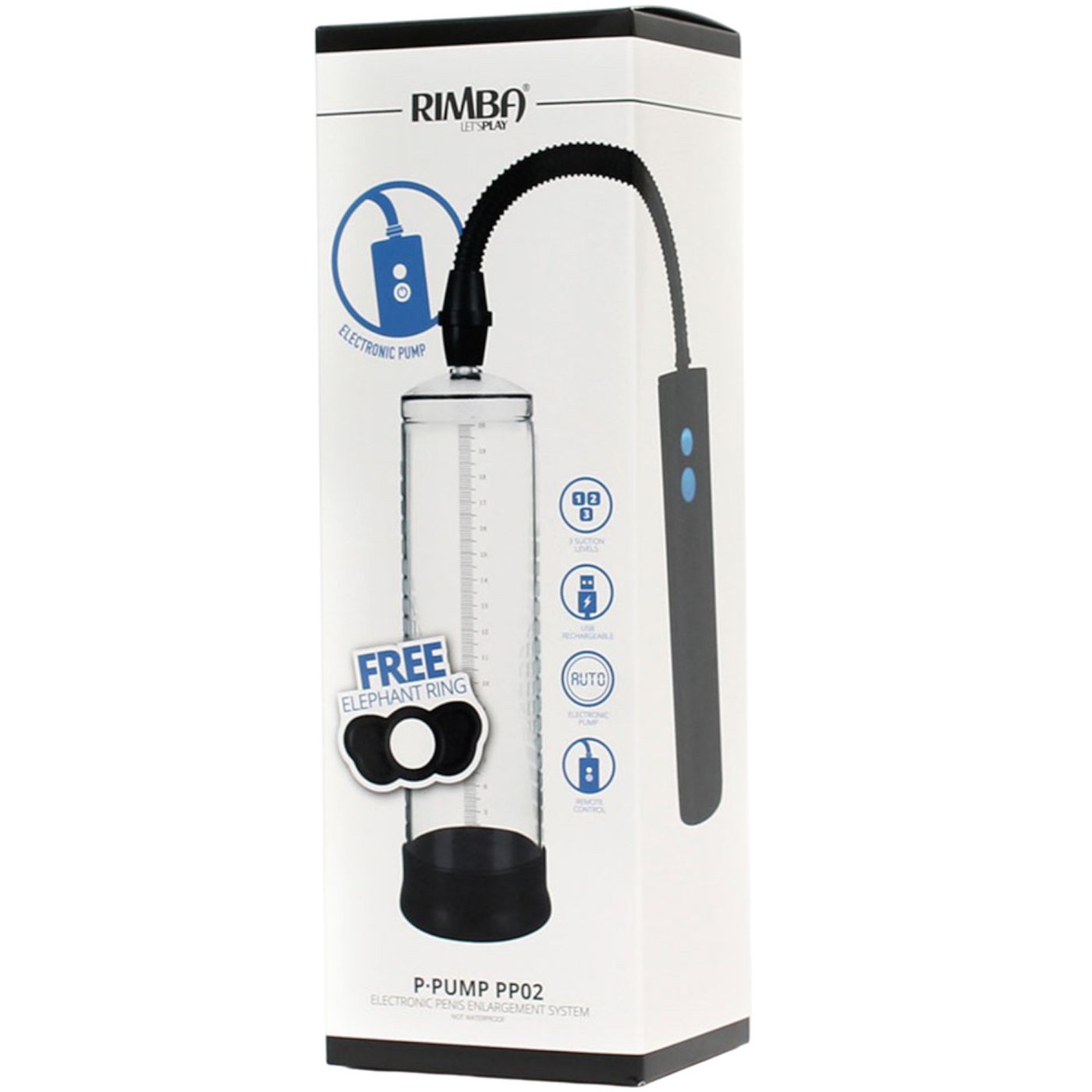 Rimba P-Pump PP02 Rechargeable Penis Pump with Remote Black