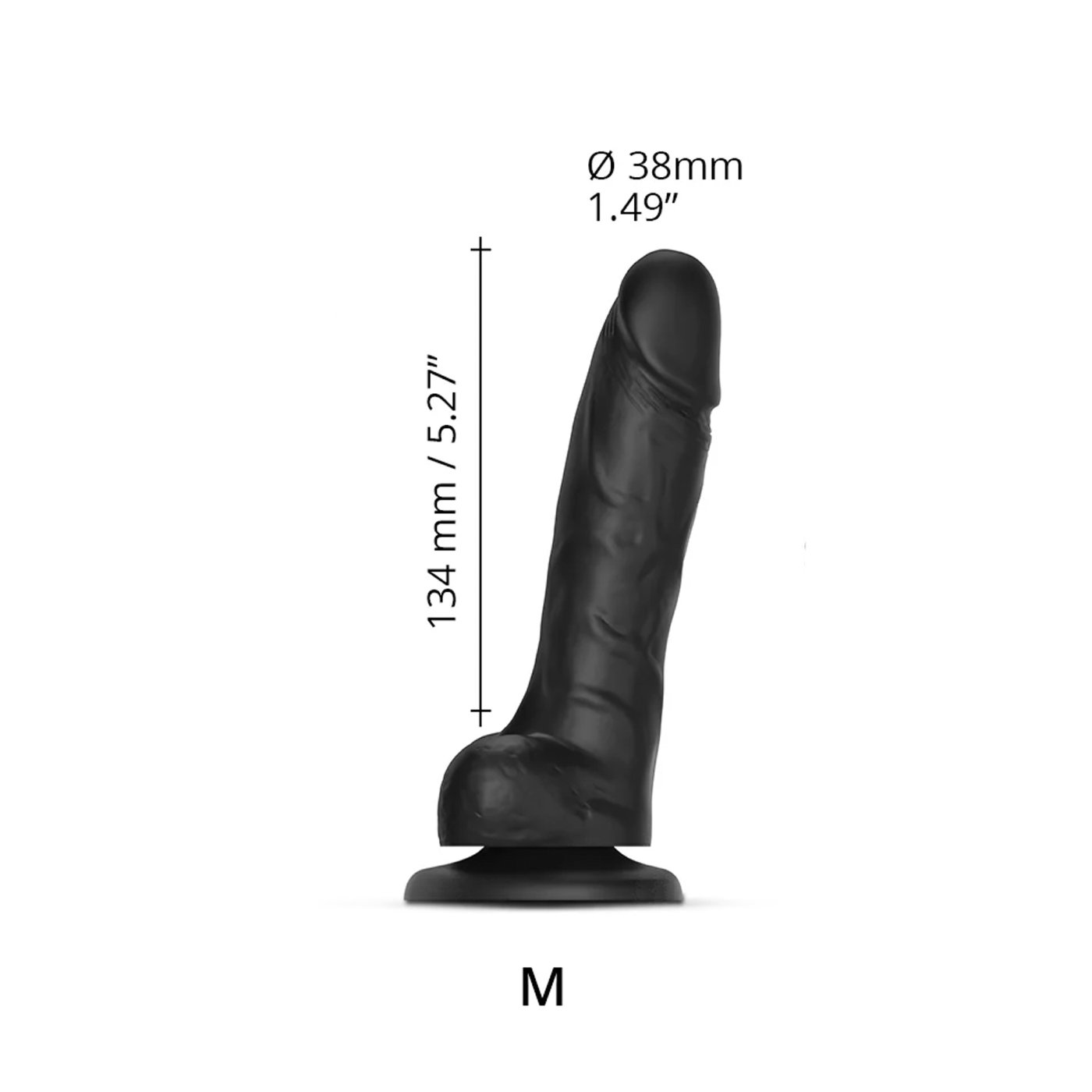 Strap-On-Me Sliding Skin Realistic Dildo Black M 5.2 Inch