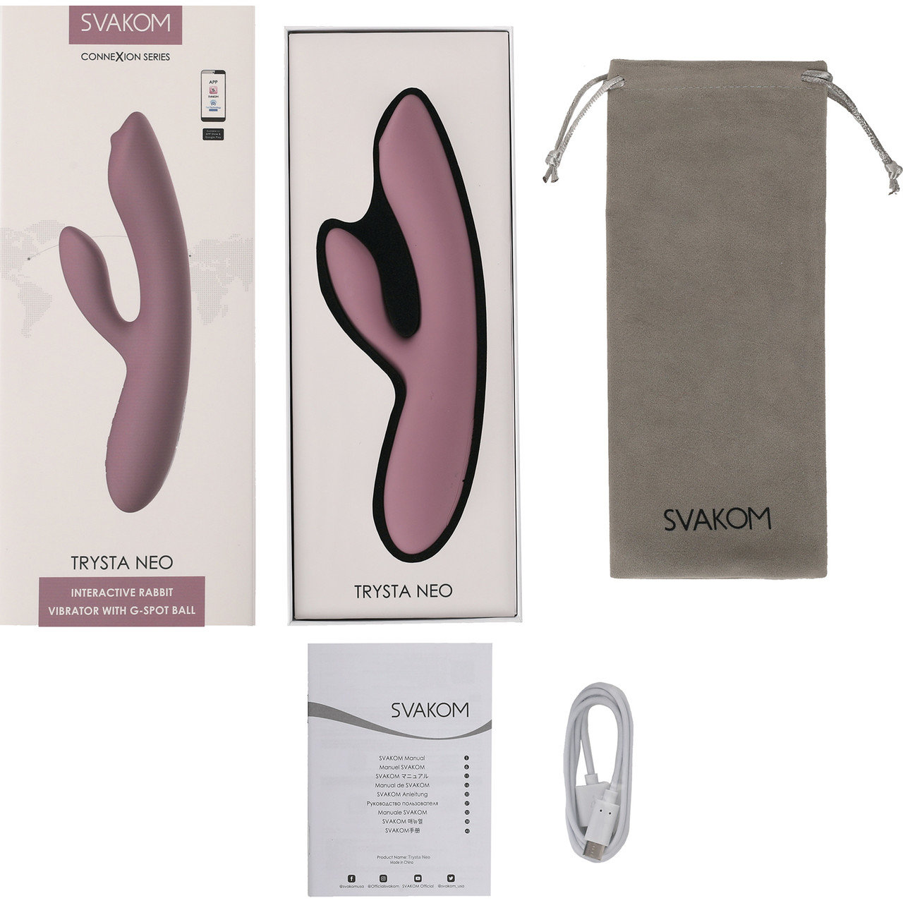 Svakom Trysta Neo Interactive Rabbit Vibrator with G-Spot Ball