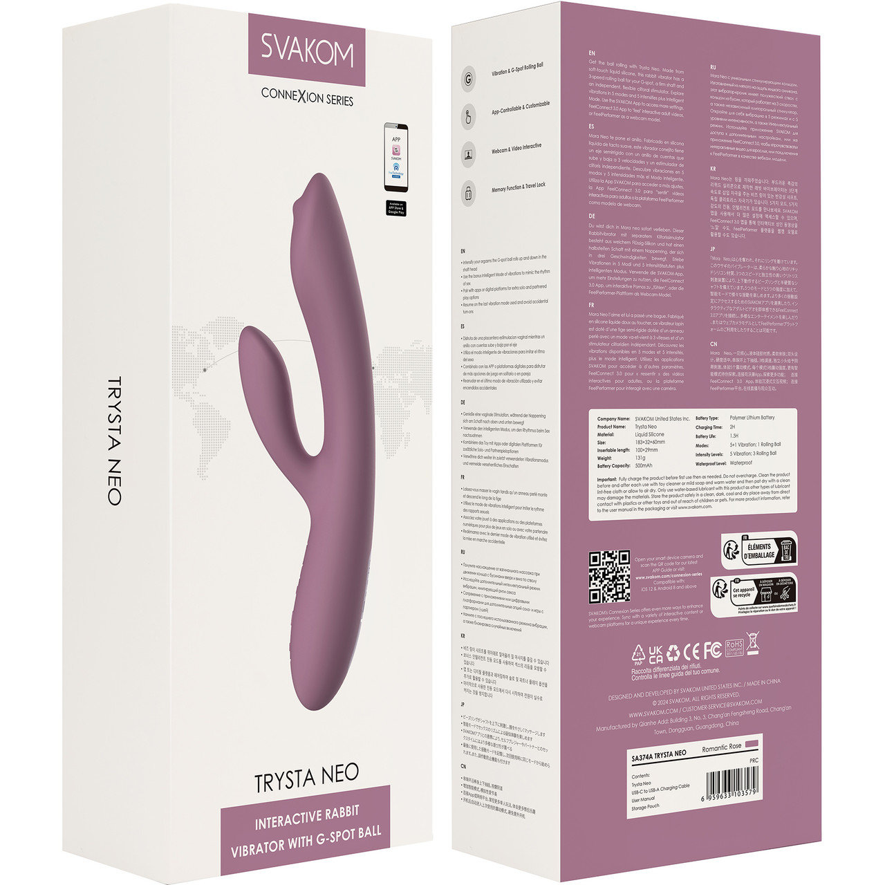 Svakom Trysta Neo Interactive Rabbit Vibrator with G-Spot Ball