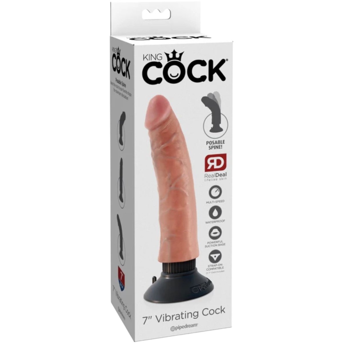 King Cock Realistic Vibrating Dildo 7 Inch
