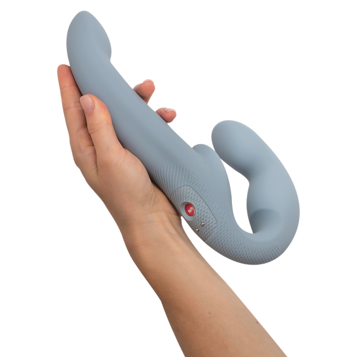 Fun Factory Share Vibe Pro Vibrating Rechargeable Strapless Strap-On Cool Grey