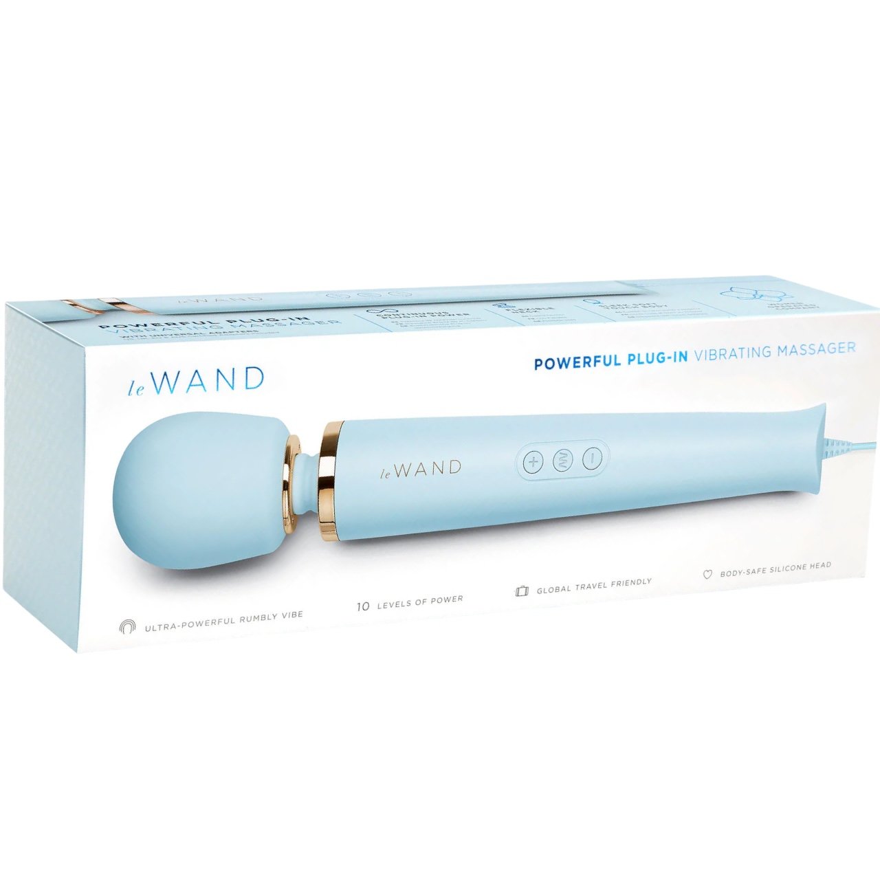 Le Wand Plug-In Massage Wand Vibrator Light Blue