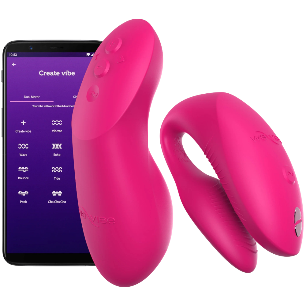 We-Vibe Chorus Pro Remote &amp; App-Controlled Couples Vibrator Electric Pink