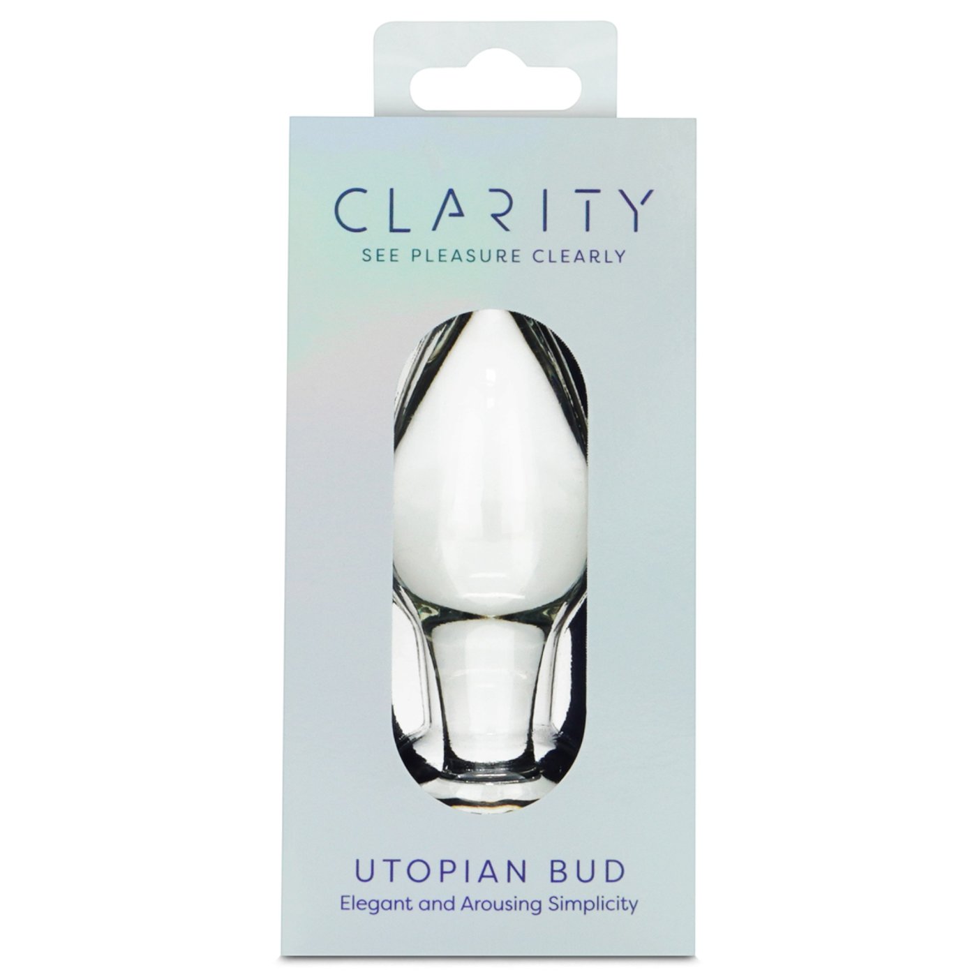 Clarity Utopian Bud Glass Butt Plug 4 Inch