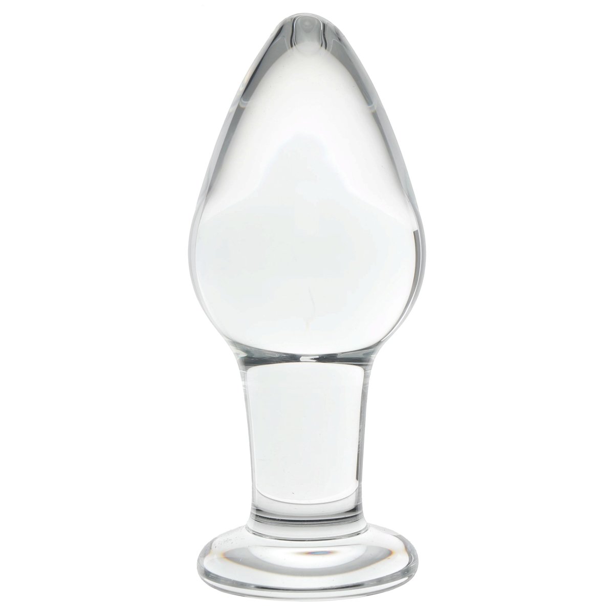 Clarity Utopian Bud Glass Butt Plug 4 Inch Clear