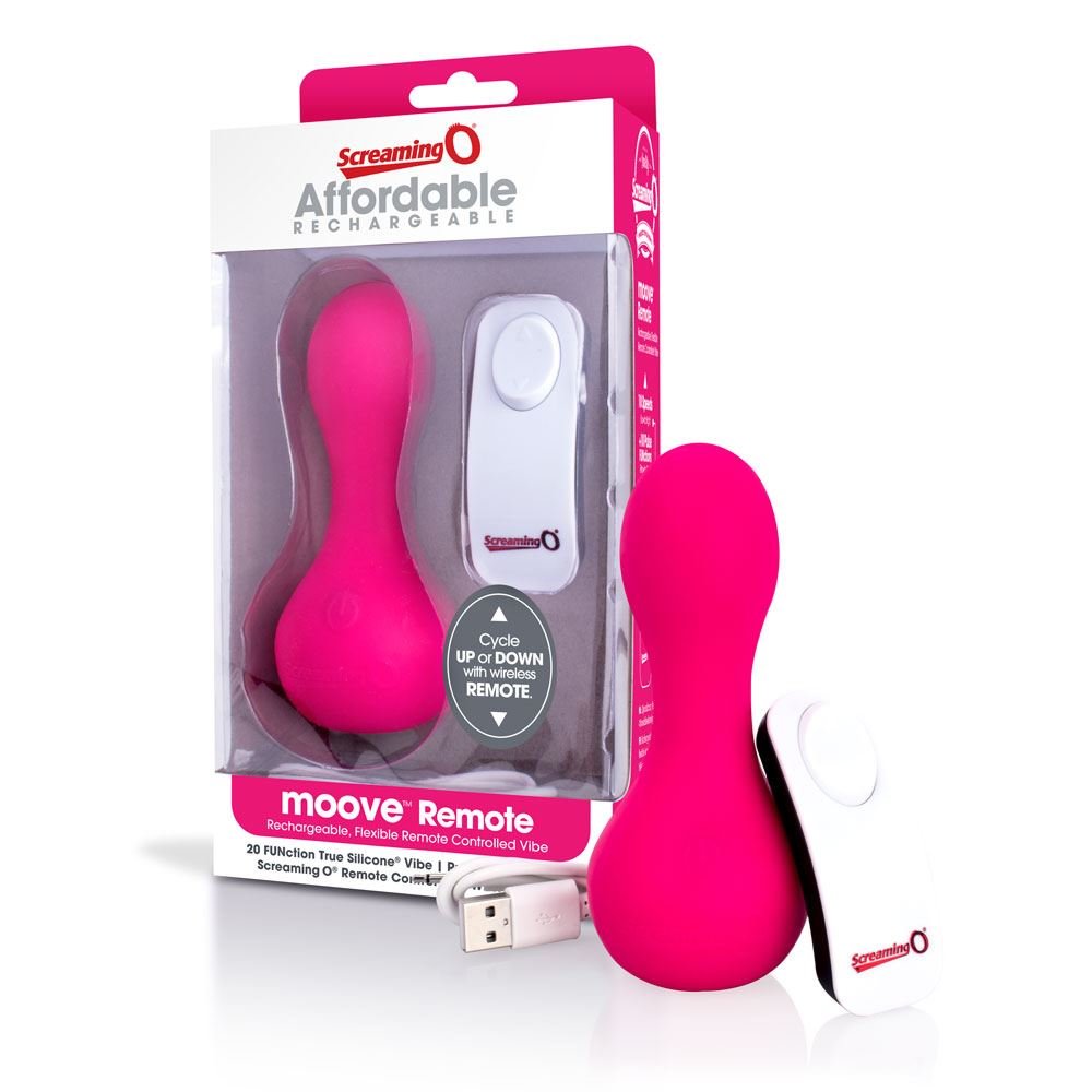 Screaming O Moove Remote Controlled Rechargeable Vibrator Pink