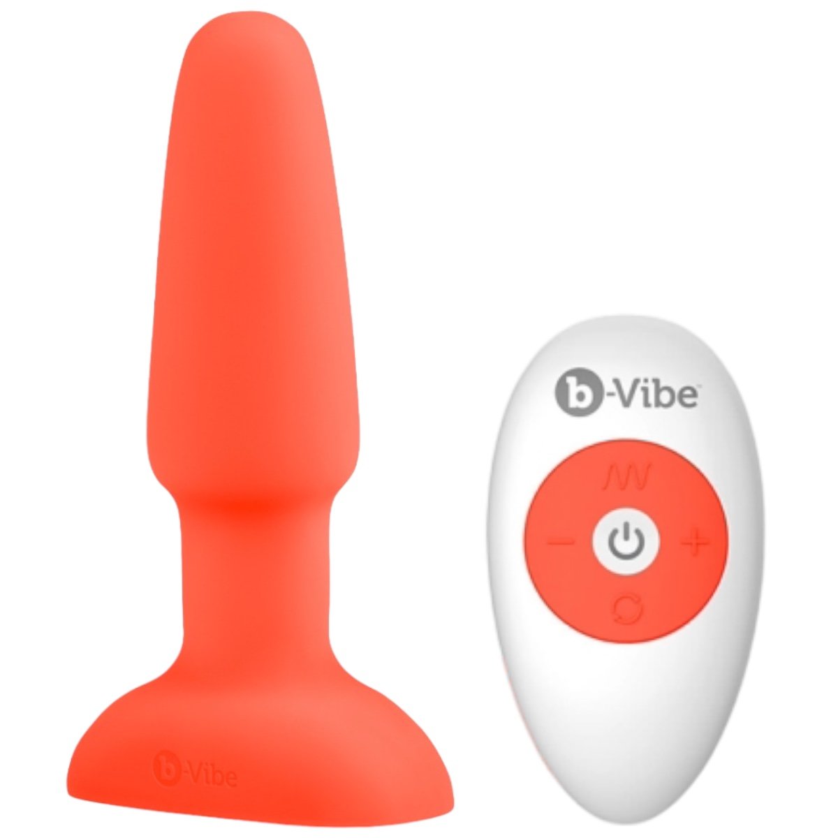 b-Vibe Rimming 2 Remote Control Rechargeable Butt Plug Large Orange