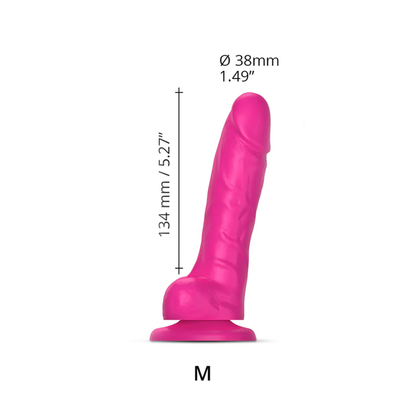 Strap-On-Me Sliding Skin Realistic Dildo Fuchsia M 5.2 Inch