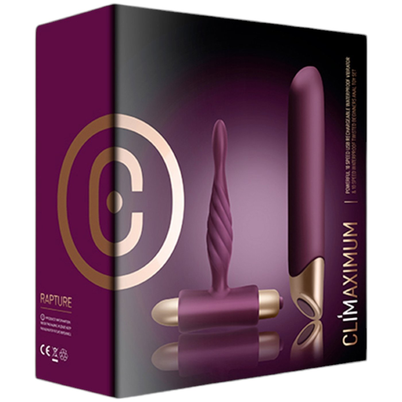 Rocks Off Climaximum Rapture Butt Plug & Powerful Vibrator Toy Kit