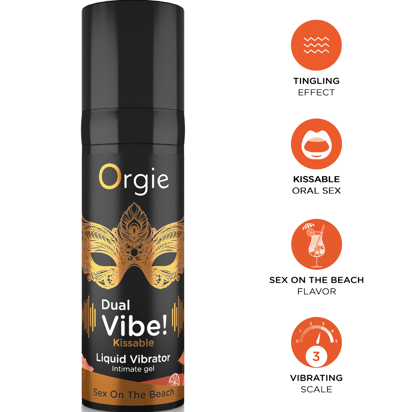 Orgie Dual Vibe Kissable Liquid Vibrator 15ml