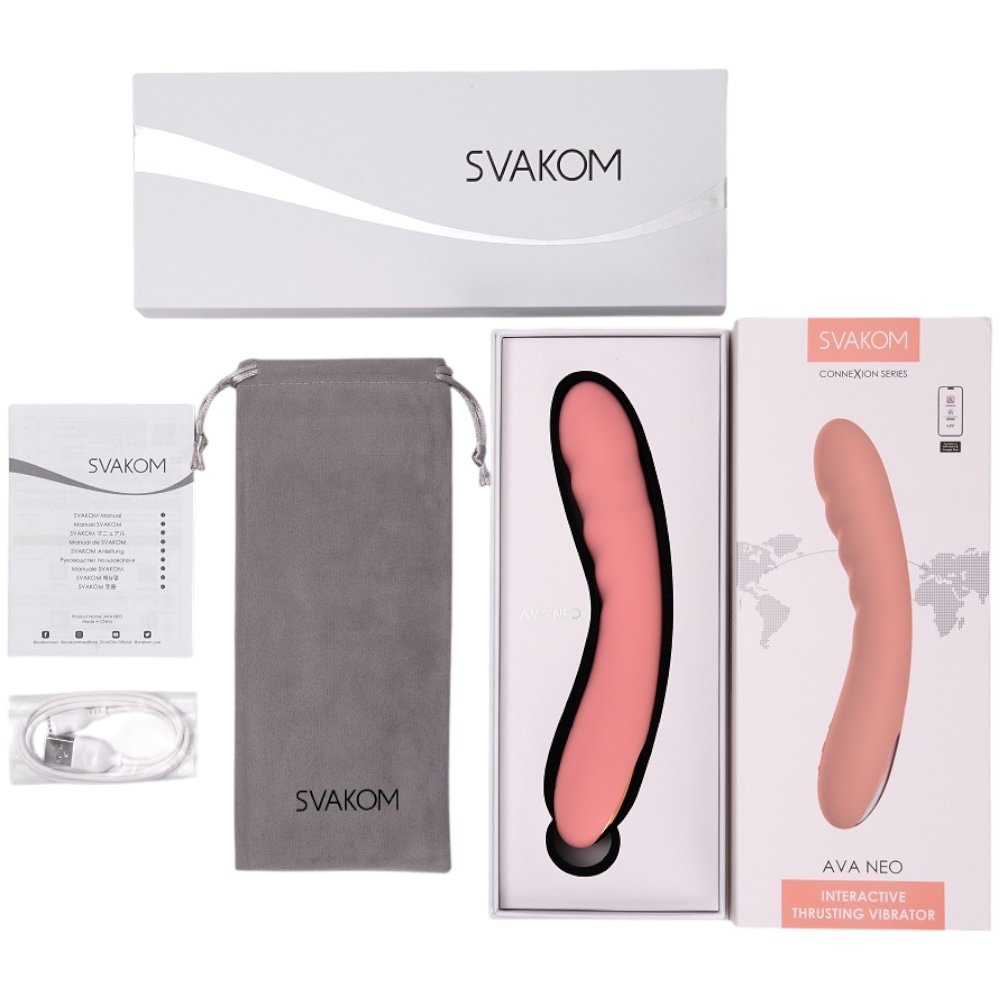 Svakom Ava Neo Interactive App Controlled Thrusting Vibrator Pink