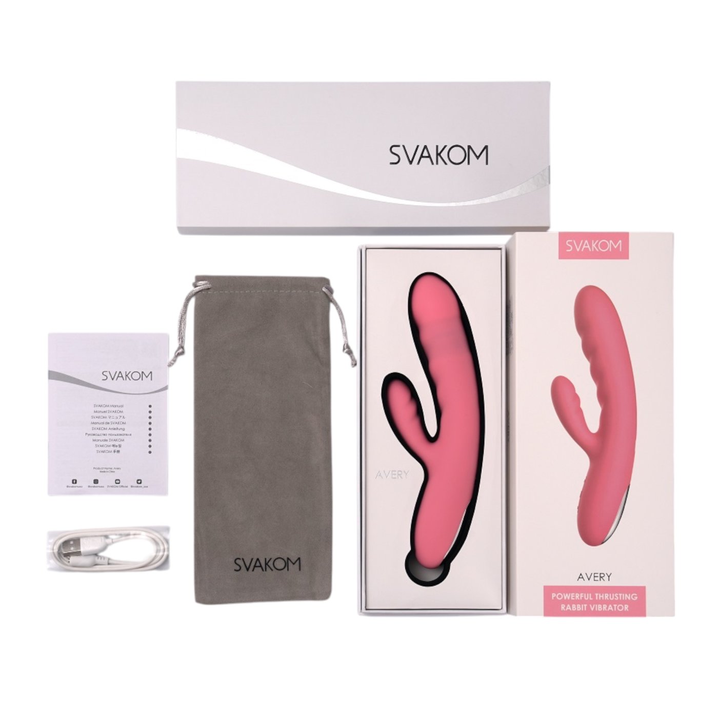 Svakom Avery Powerful Thrusting Rabbit Vibrator Pink