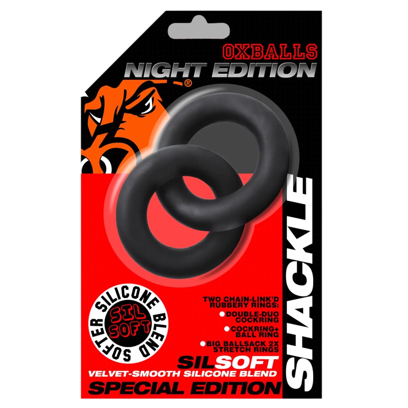 Oxballs Shackle Double Linked Cock Rings Night Edition