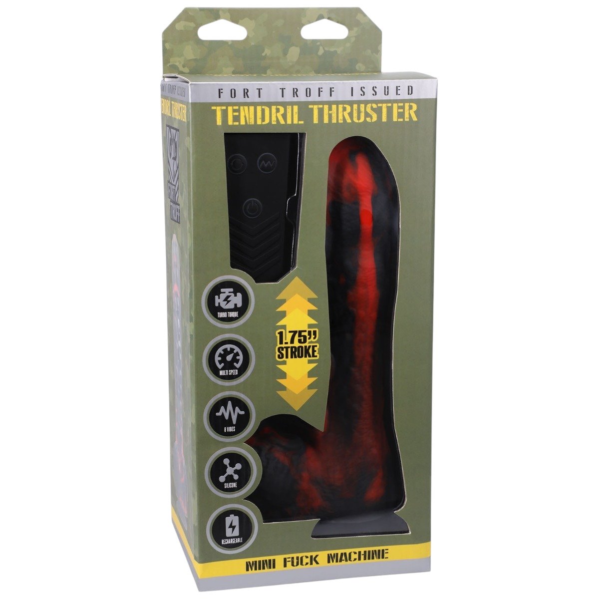 Fort Troff Tendril Thruster Dildo Mini Sex Machine Red 8.5 Inch
