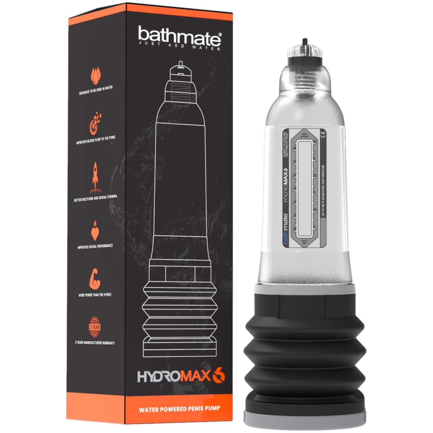 Bathmate Hydromax6 Penis Pump Clear 4-6 Inches
