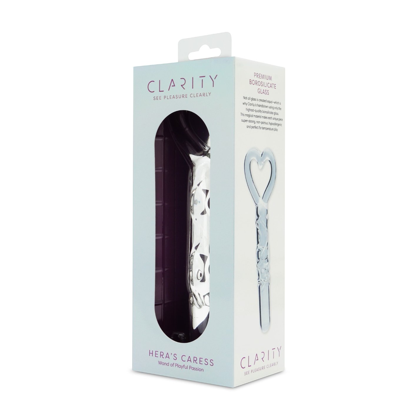 Clarity Hera's Caress Glass Dildo with Heart Handle