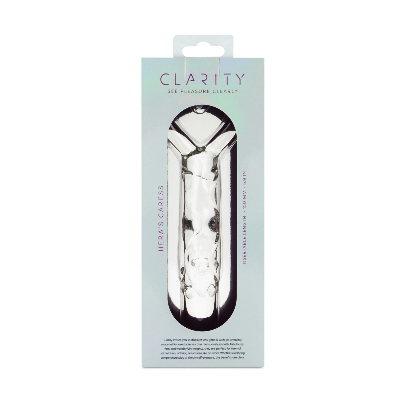 Clarity Hera's Caress Glass Dildo with Heart Handle