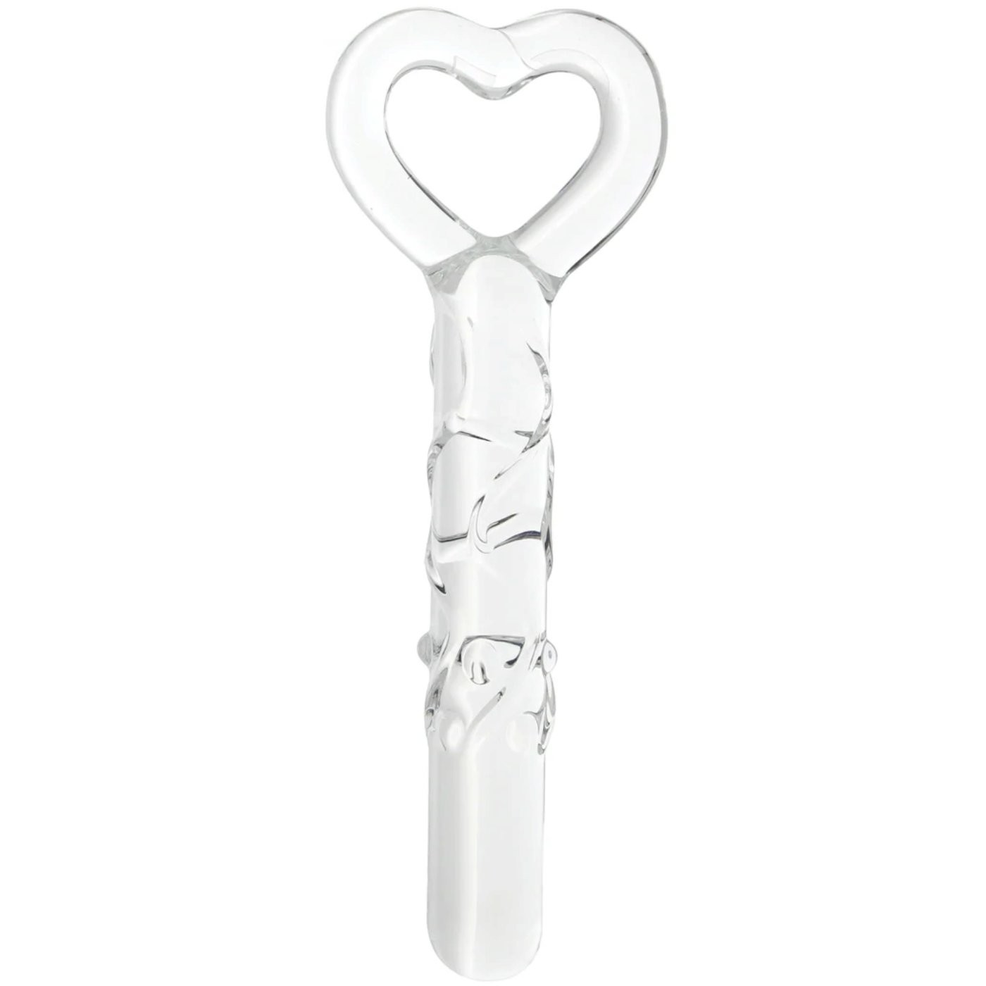 Clarity Hera's Caress Glass Dildo with Heart Handle