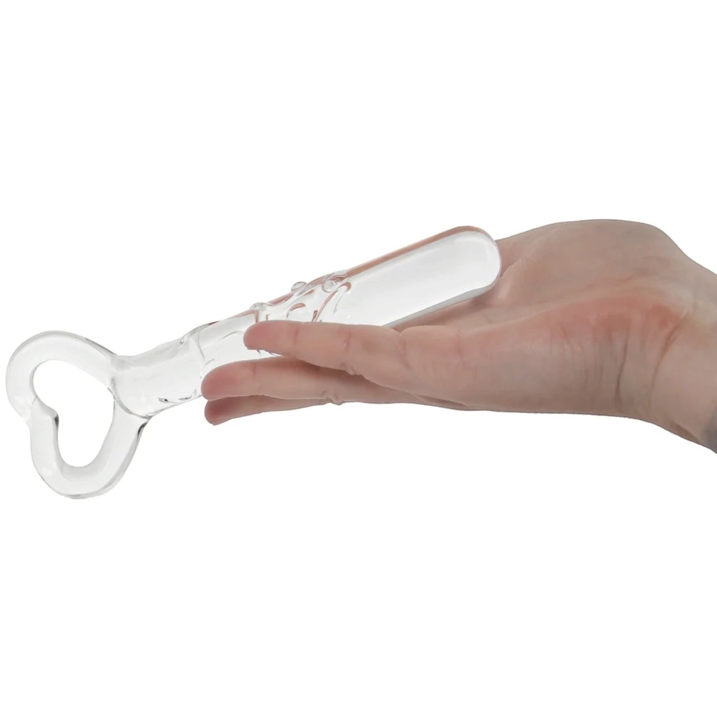 Clarity Hera's Caress Glass Dildo with Heart Handle