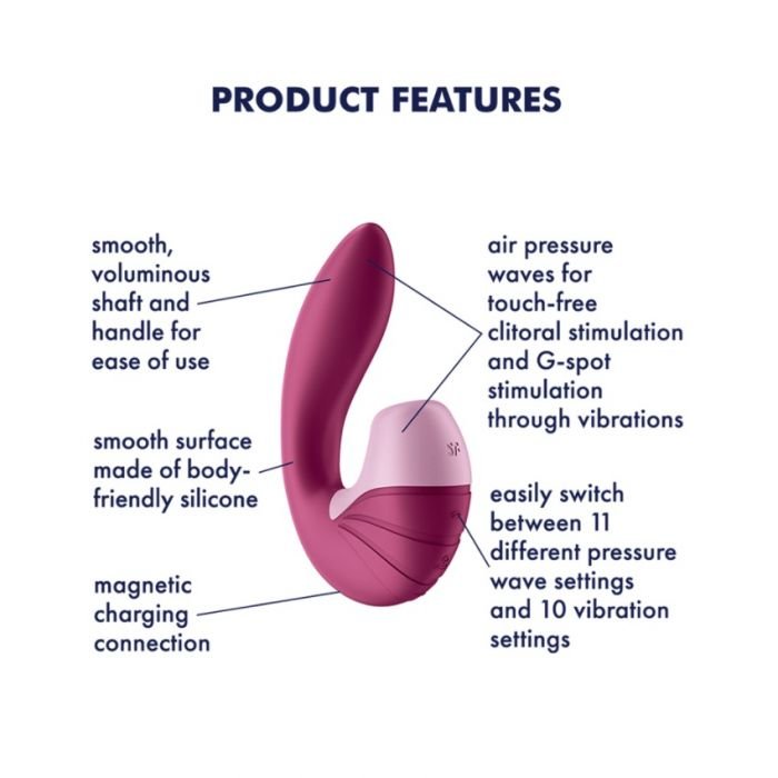 Satisfyer Supernova Air Pulse Clitoral G-Spot Vibrator Berry