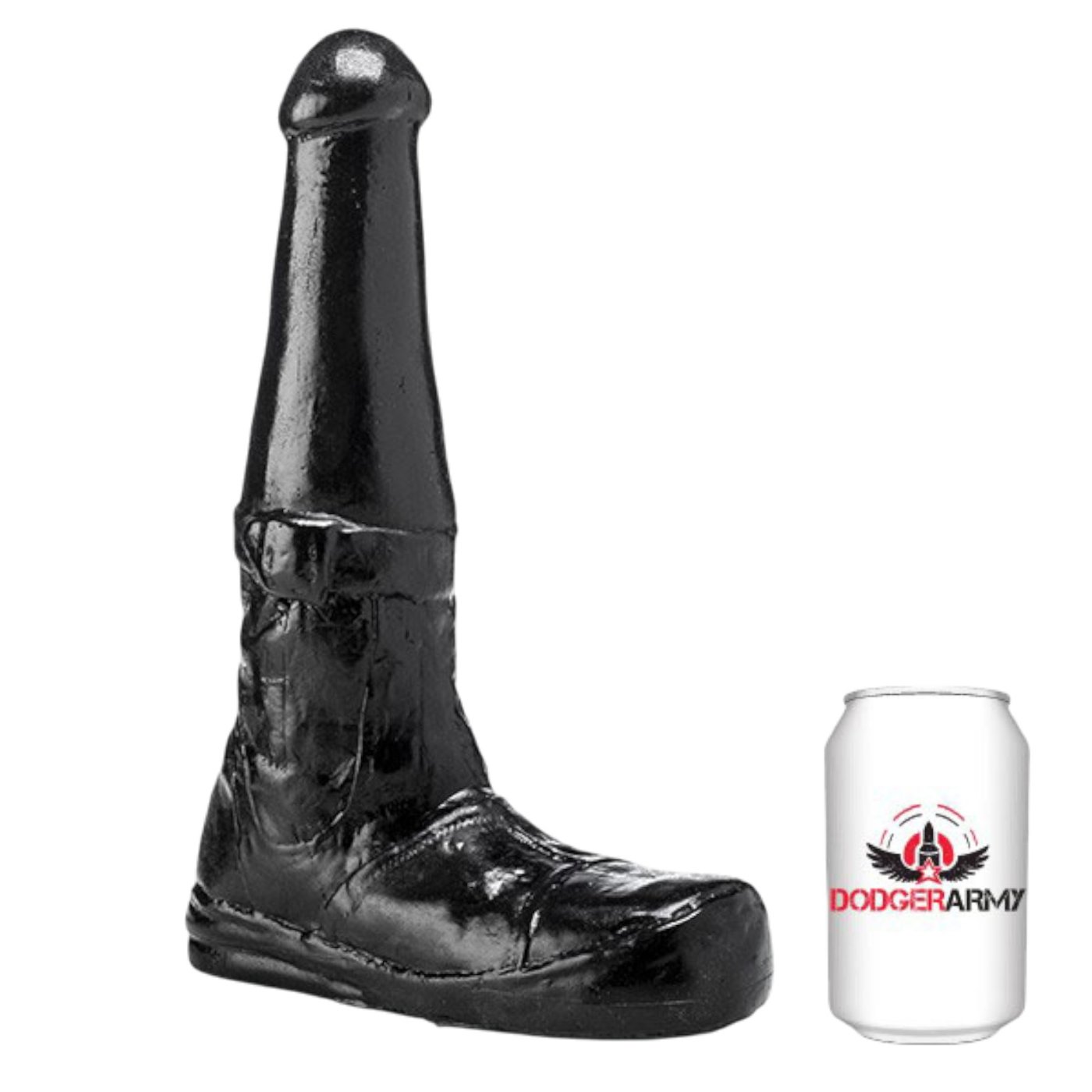 Dodger Army Boot Black Dildo 13 Inch