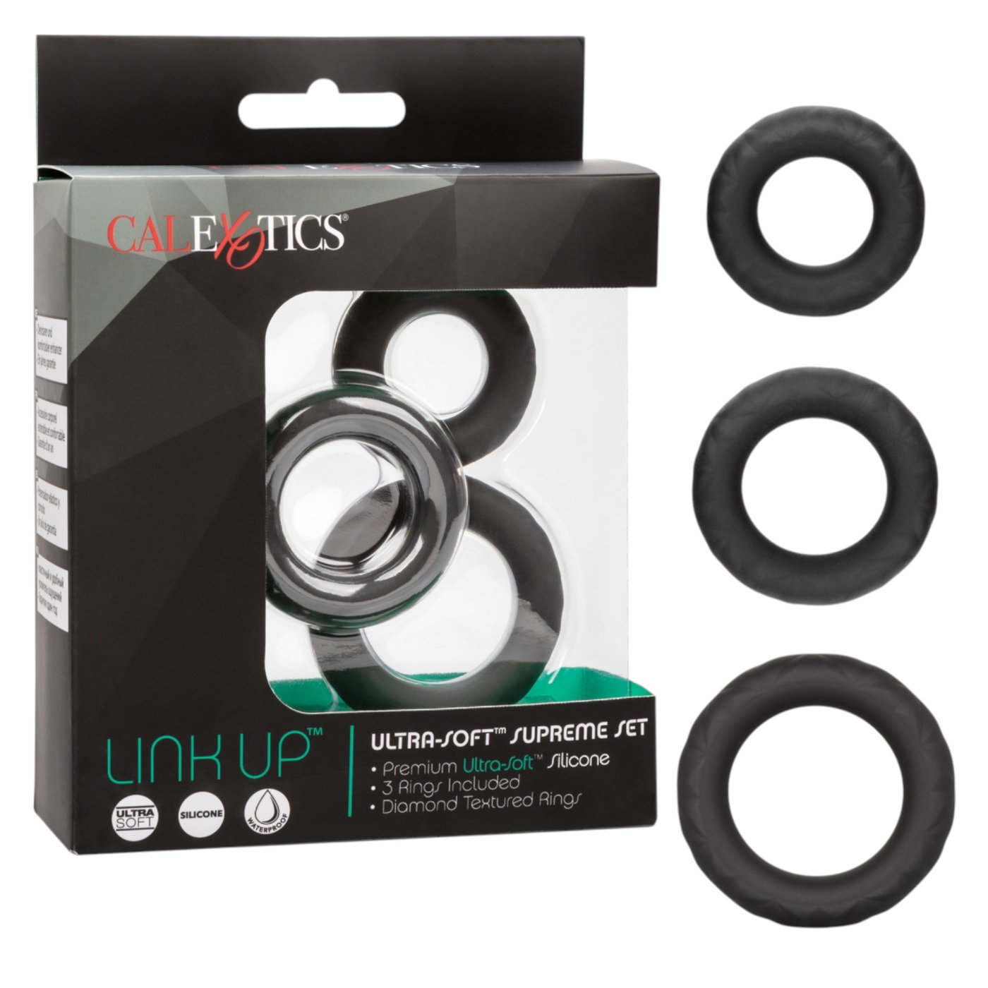 CalExotics Link Up Ultra Soft Supreme Cock Ring Set (3 Pack)