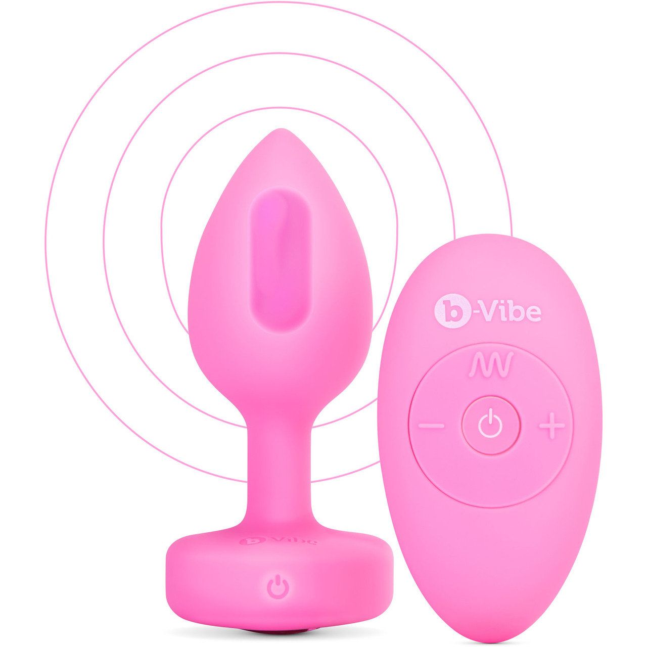 b-Vibe Vibrating Heart Remote Control Rechargeable Jewelled Butt Plug S/M