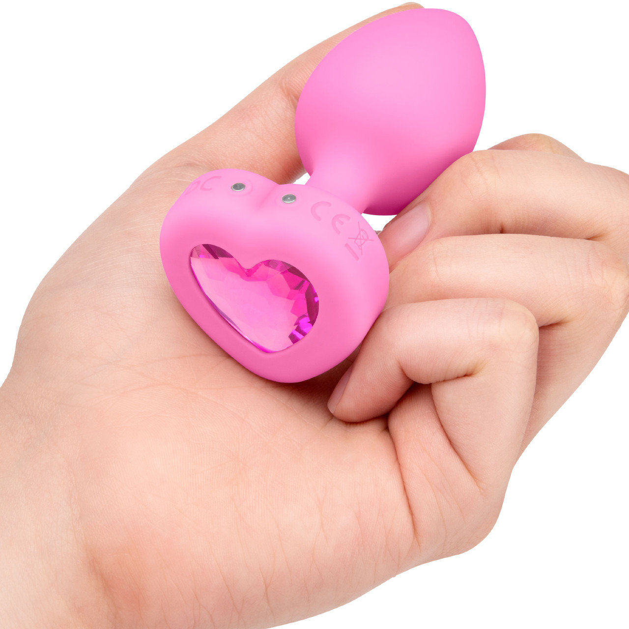 b-Vibe Vibrating Heart Remote Control Rechargeable Jewelled Butt Plug S/M