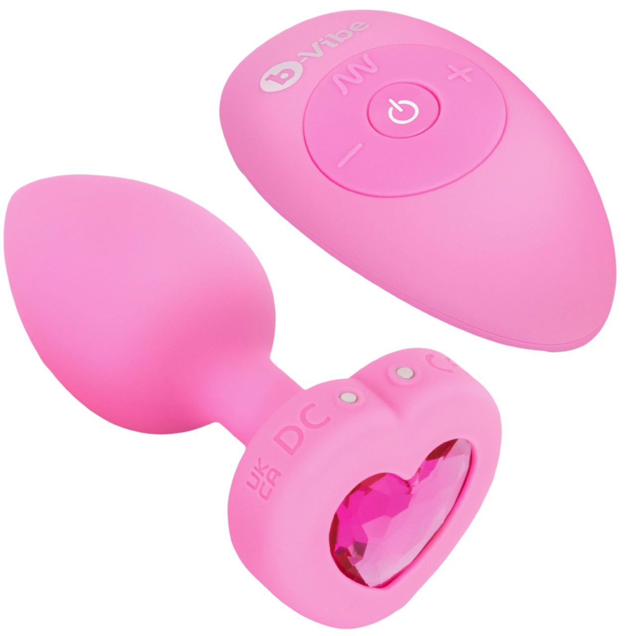 b-Vibe Vibrating Heart Remote Control Rechargeable Jewelled Butt Plug S/M