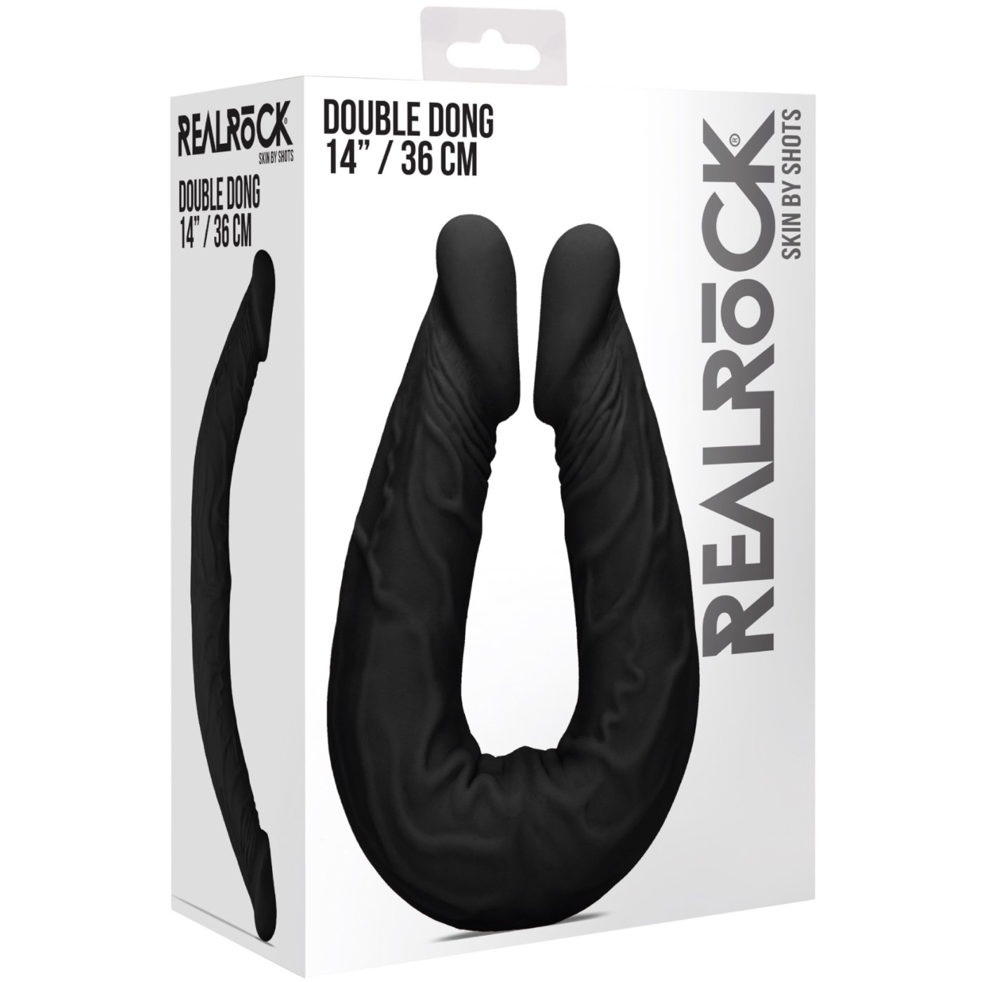 RealRock Realistic Double-Ended Dildo Black 14 Inch