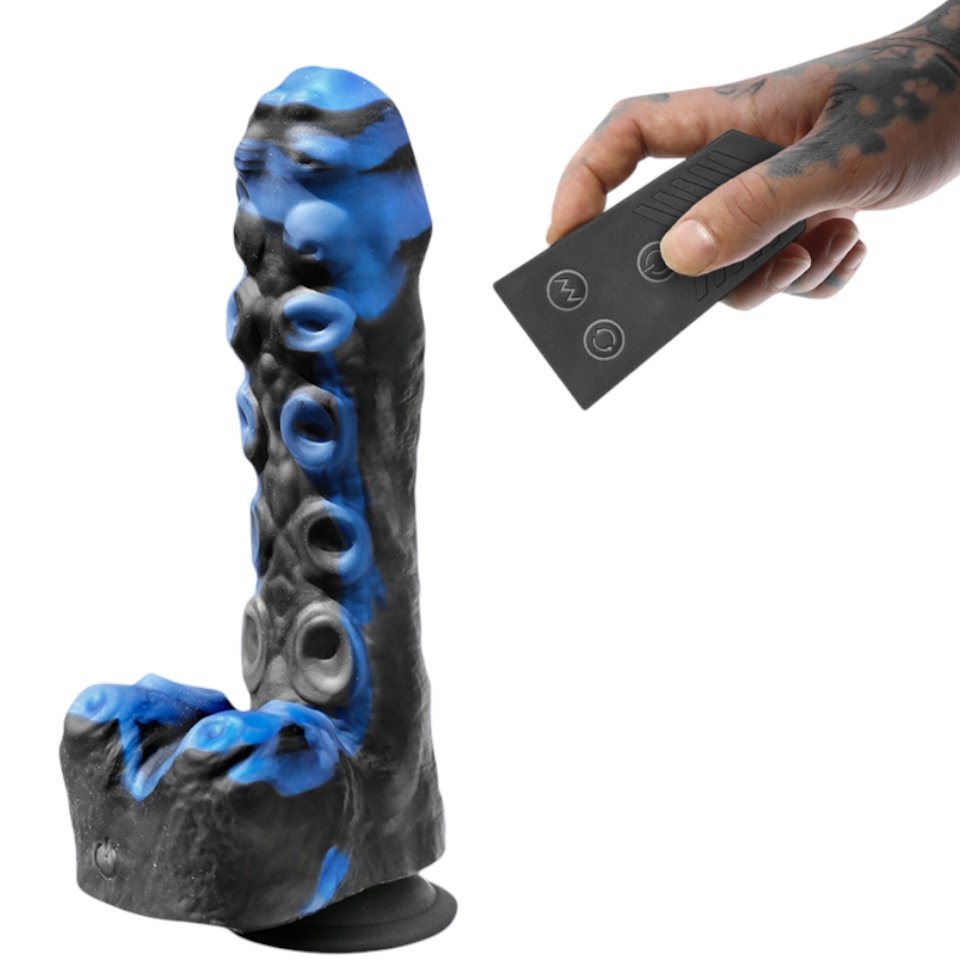 Fort Troff Tendril Thruster Dildo Mini Sex Machine Blue 8.5 Inch